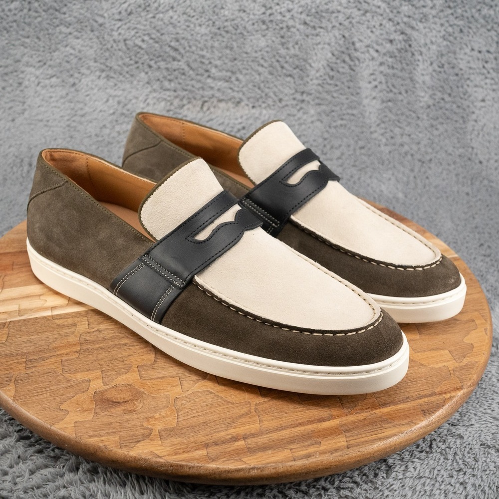 Greats Paros Beige Leather Suede Loafer Classic Quiet Luxury Size 11.5